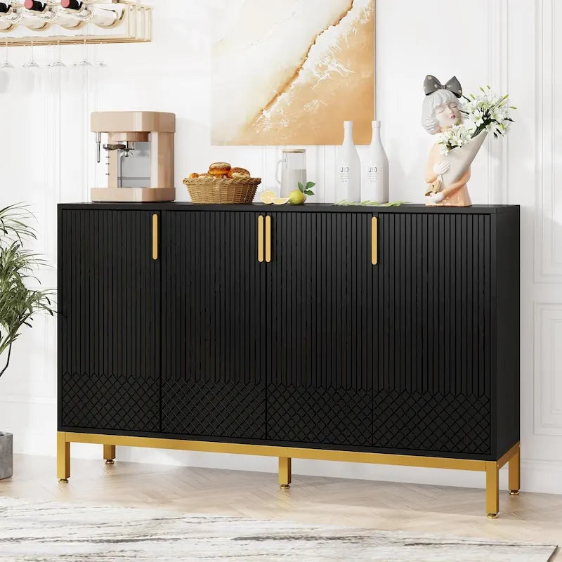 55-Zoll-Küchen-Sideboard, Buffetschrank mit Stauraum – Marmooi