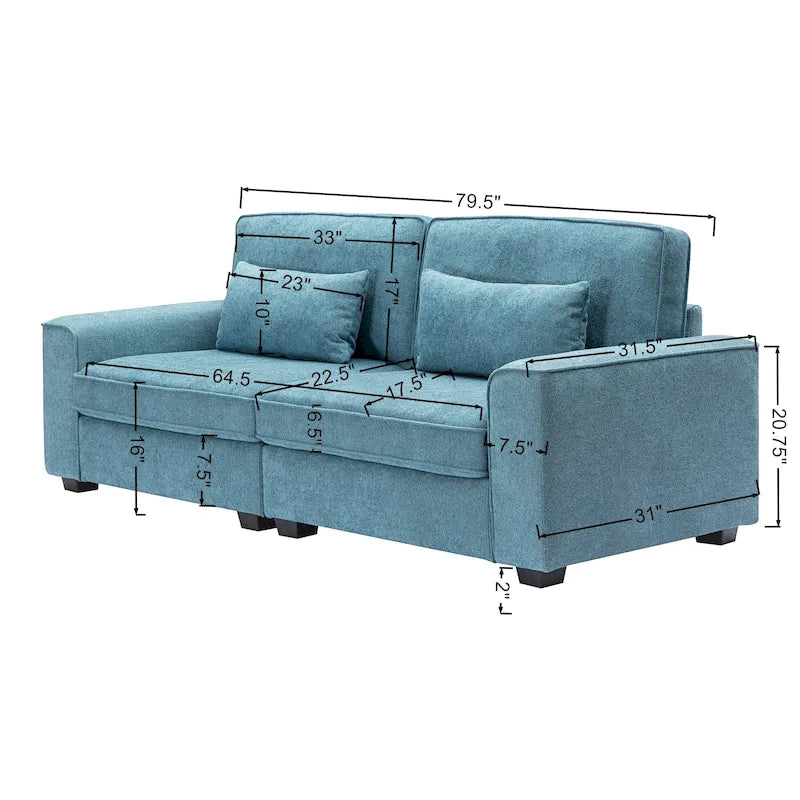 Gepolstertes 3-Sitzer-Loveseat-Sofa