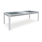 Tavolo da pranzo allungabile rettangolare bianco/verde, per un massimo di 10 persone — 107 L x 244 P x 76 A cm