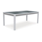 Tavolo da pranzo allungabile rettangolare bianco/verde, per un massimo di 10 persone — 107 L x 244 P x 76 A cm