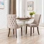 Sedia da pranzo con schienale ad ala in velluto oro/nero/beige/grigio con finiture borchiate, set da 2