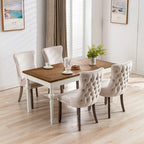 Sedia da pranzo con schienale ad ala in velluto oro/nero/beige/grigio con finiture borchiate, set da 2