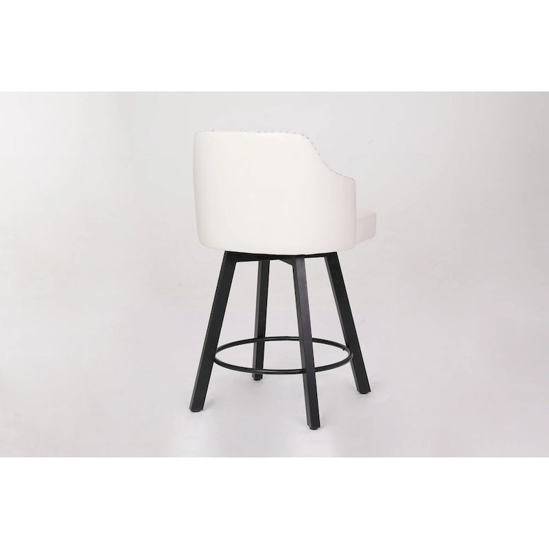Set di 2 Sgabelli da Cucina Senza Schienale, Stile Rustico – Marrone / Bianco / Nero