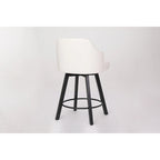 Set di 2 Sgabelli da Cucina Senza Schienale, Stile Rustico – Marrone / Bianco / Nero