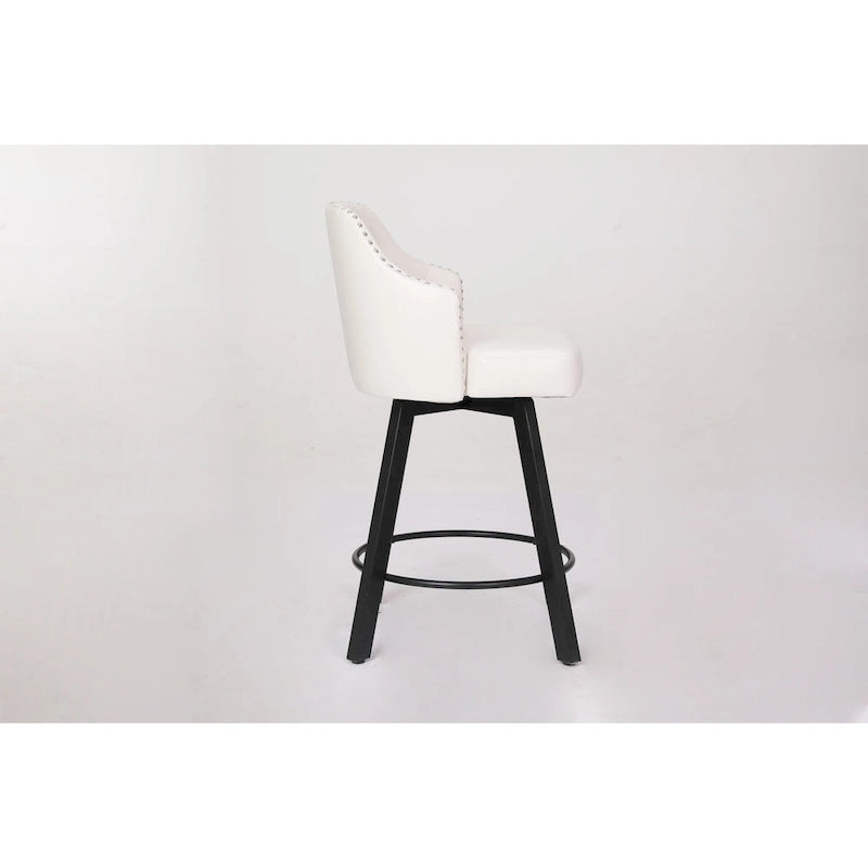 Set di 2 Sgabelli da Cucina Senza Schienale, Stile Rustico – Marrone / Bianco / Nero
