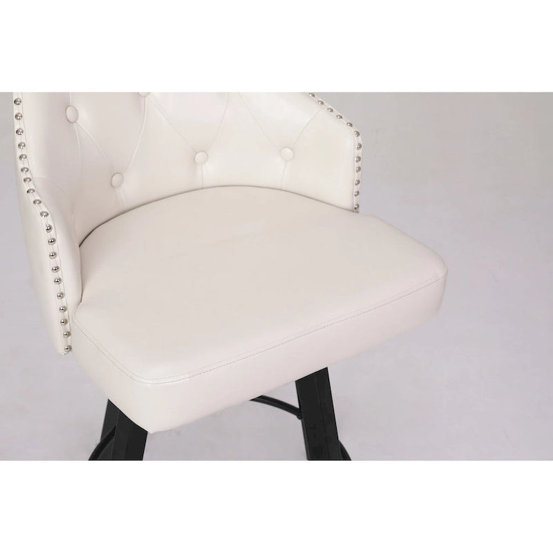 Set di 2 Sgabelli da Cucina Senza Schienale, Stile Rustico – Marrone / Bianco / Nero