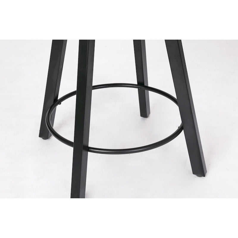 Set di 2 Sgabelli da Cucina Senza Schienale, Stile Rustico – Marrone / Bianco / Nero