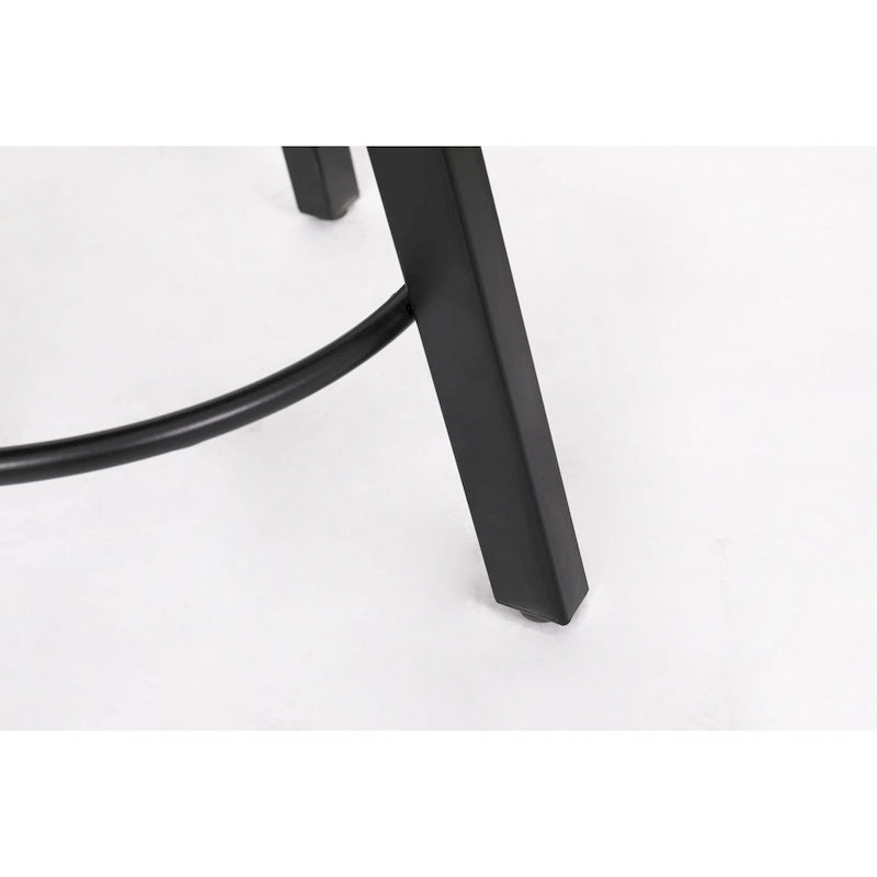 Set di 2 Sgabelli da Cucina Senza Schienale, Stile Rustico – Marrone / Bianco / Nero