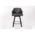 Set di 2 Sgabelli da Cucina Senza Schienale, Stile Rustico – Marrone / Bianco / Nero