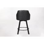 Set di 2 Sgabelli da Cucina Senza Schienale, Stile Rustico – Marrone / Bianco / Nero