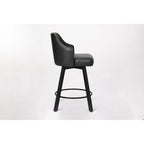 Set di 2 Sgabelli da Cucina Senza Schienale, Stile Rustico – Marrone / Bianco / Nero