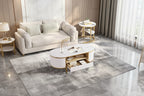 Modern Oval Coffee Table with Drawers for Living Room - N/A