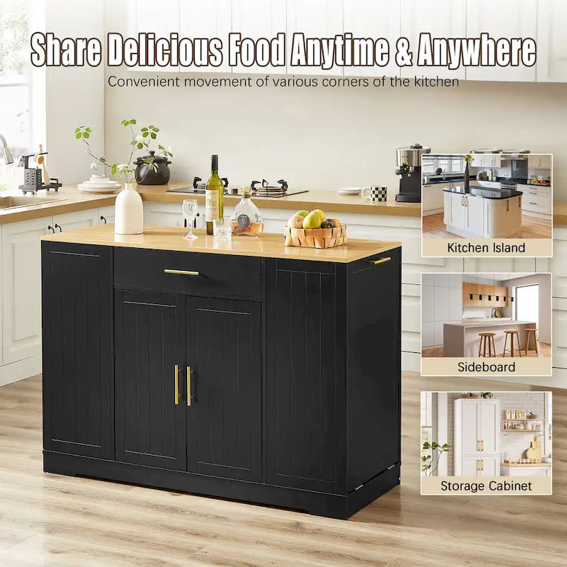 Isola da Cucina Bianca con Armadio per Pattumiera, 135 cm, 1 Persona