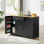 Isola da Cucina Bianca con Armadio per Pattumiera, 135 cm, 1 Persona