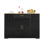 Isola da Cucina Bianca con Armadio per Pattumiera, 135 cm, 1 Persona