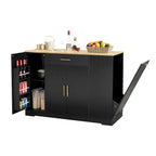 Isola da Cucina Bianca con Armadio per Pattumiera, 135 cm, 1 Persona