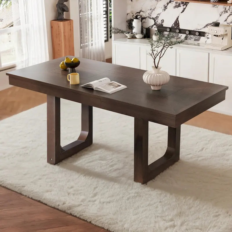 Tavolo da Pranzo Allungabile Marrone, Stile Rustico, da 4 a 8 Posti