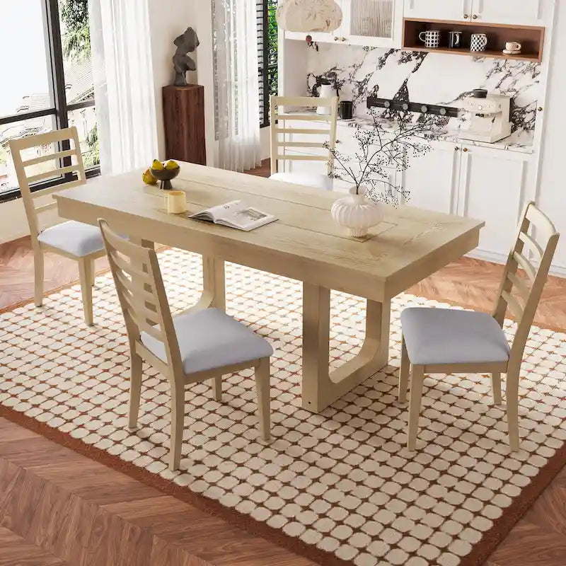 Tavolo da Pranzo Allungabile Marrone, Stile Rustico, da 4 a 8 Posti