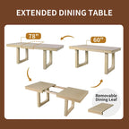 Tavolo da Pranzo Allungabile Marrone, Stile Rustico, da 4 a 8 Posti