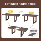 Tavolo da Pranzo Allungabile Marrone, Stile Rustico, da 4 a 8 Posti