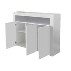 Madia bianca a 3 ante con luci LED, finitura lucida