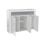 Madia bianca a 3 ante con luci LED, finitura lucida