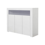 Madia bianca a 3 ante con luci LED, finitura lucida