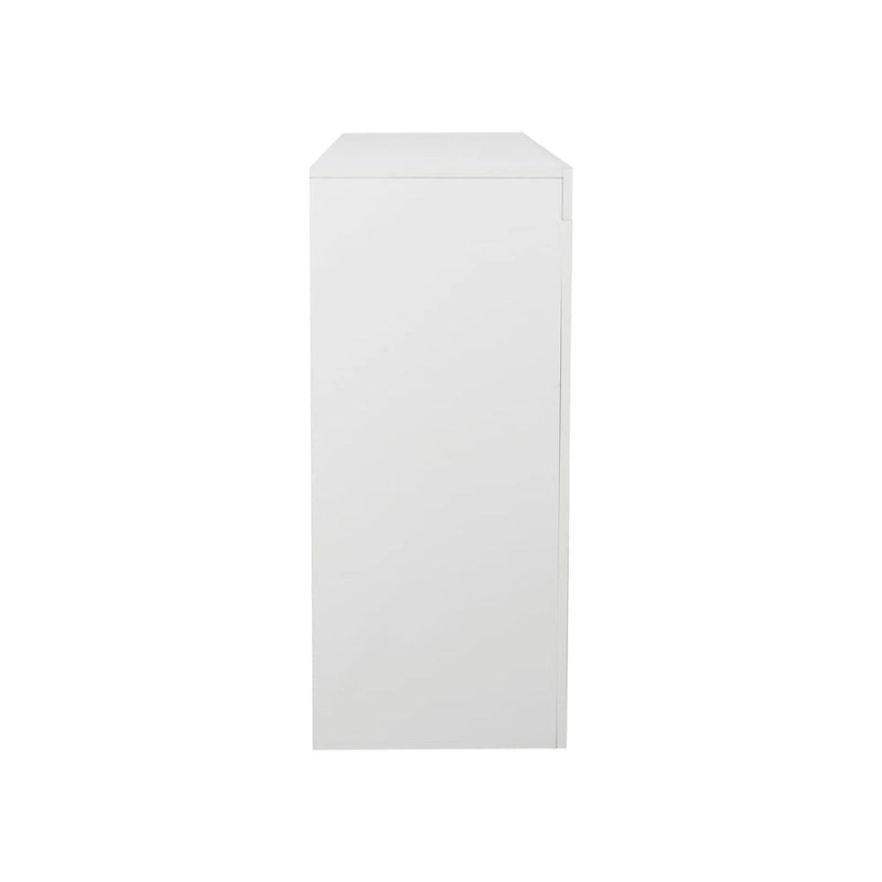 Madia bianca a 3 ante con luci LED, finitura lucida