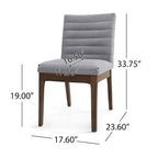 Sedie da pranzo Mid-Century set da 2 – Gambe in noce, tessuto / similpelle, beige chiaro / marrone cognac / grigio scuro