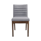 Sedie da pranzo Mid-Century set da 2 – Gambe in noce, tessuto / similpelle, beige chiaro / marrone cognac / grigio scuro