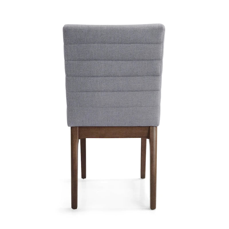 Sedie da pranzo Mid-Century set da 2 – Gambe in noce, tessuto / similpelle, beige chiaro / marrone cognac / grigio scuro