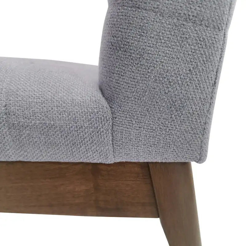 Sedie da pranzo Mid-Century set da 2 – Gambe in noce, tessuto / similpelle, beige chiaro / marrone cognac / grigio scuro