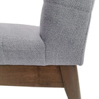Sedie da pranzo Mid-Century set da 2 – Gambe in noce, tessuto / similpelle, beige chiaro / marrone cognac / grigio scuro