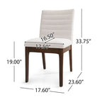 Sedie da pranzo Mid-Century set da 2 – Gambe in noce, tessuto / similpelle, beige chiaro / marrone cognac / grigio scuro