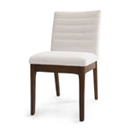 Sedie da pranzo Mid-Century set da 2 – Gambe in noce, tessuto / similpelle, beige chiaro / marrone cognac / grigio scuro