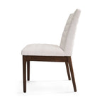 Sedie da pranzo Mid-Century set da 2 – Gambe in noce, tessuto / similpelle, beige chiaro / marrone cognac / grigio scuro