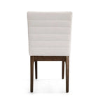 Sedie da pranzo Mid-Century set da 2 – Gambe in noce, tessuto / similpelle, beige chiaro / marrone cognac / grigio scuro
