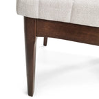 Sedie da pranzo Mid-Century set da 2 – Gambe in noce, tessuto / similpelle, beige chiaro / marrone cognac / grigio scuro