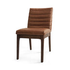 Sedie da pranzo Mid-Century set da 2 – Gambe in noce, tessuto / similpelle, beige chiaro / marrone cognac / grigio scuro