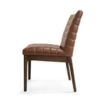 Sedie da pranzo Mid-Century set da 2 – Gambe in noce, tessuto / similpelle, beige chiaro / marrone cognac / grigio scuro