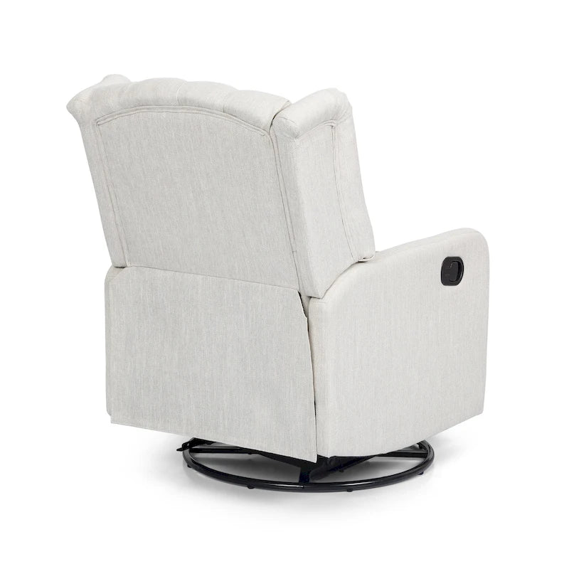 Fauteuil inclinable pivotant contemporain à dossier haut capitonné