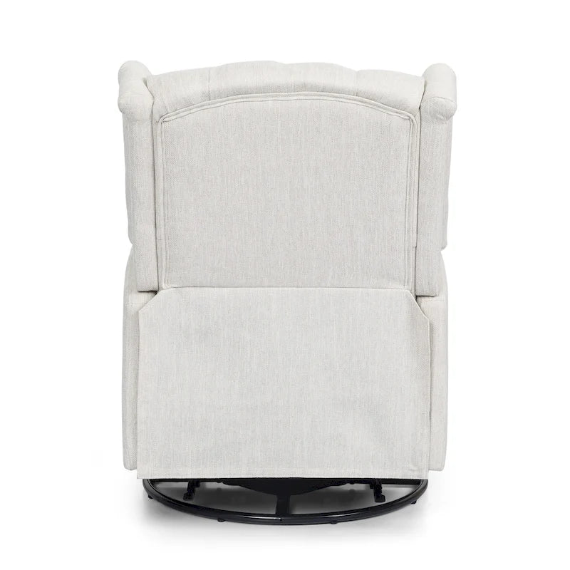 Fauteuil inclinable pivotant contemporain à dossier haut capitonné