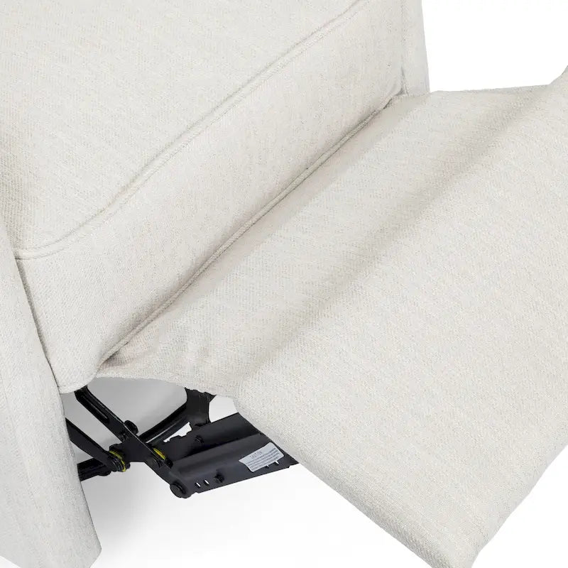 Fauteuil inclinable pivotant contemporain à dossier haut capitonné