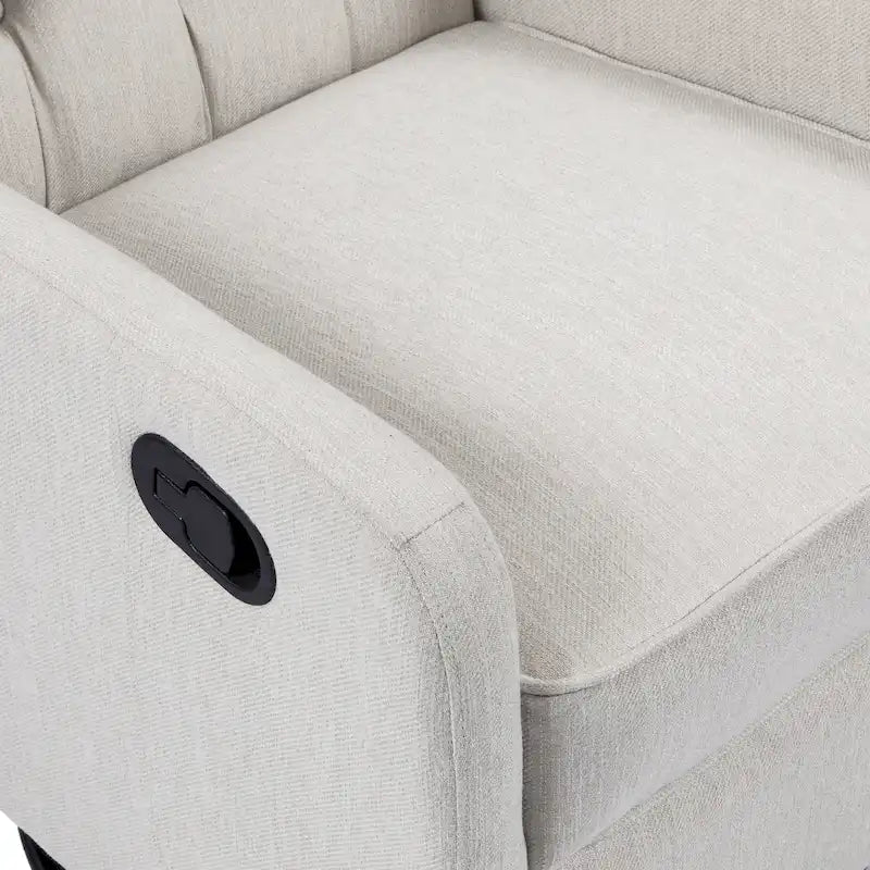 Fauteuil inclinable pivotant contemporain à dossier haut capitonné