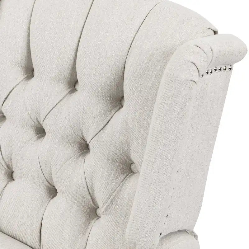 Fauteuil inclinable pivotant contemporain à dossier haut capitonné