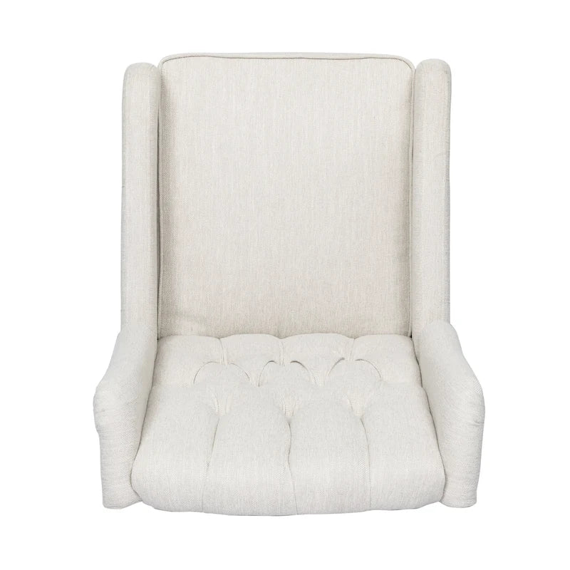 Fauteuil inclinable pivotant contemporain à dossier haut capitonné