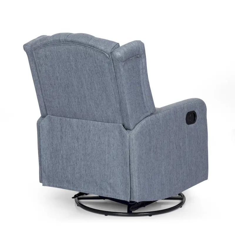 Fauteuil inclinable pivotant contemporain à dossier haut capitonné