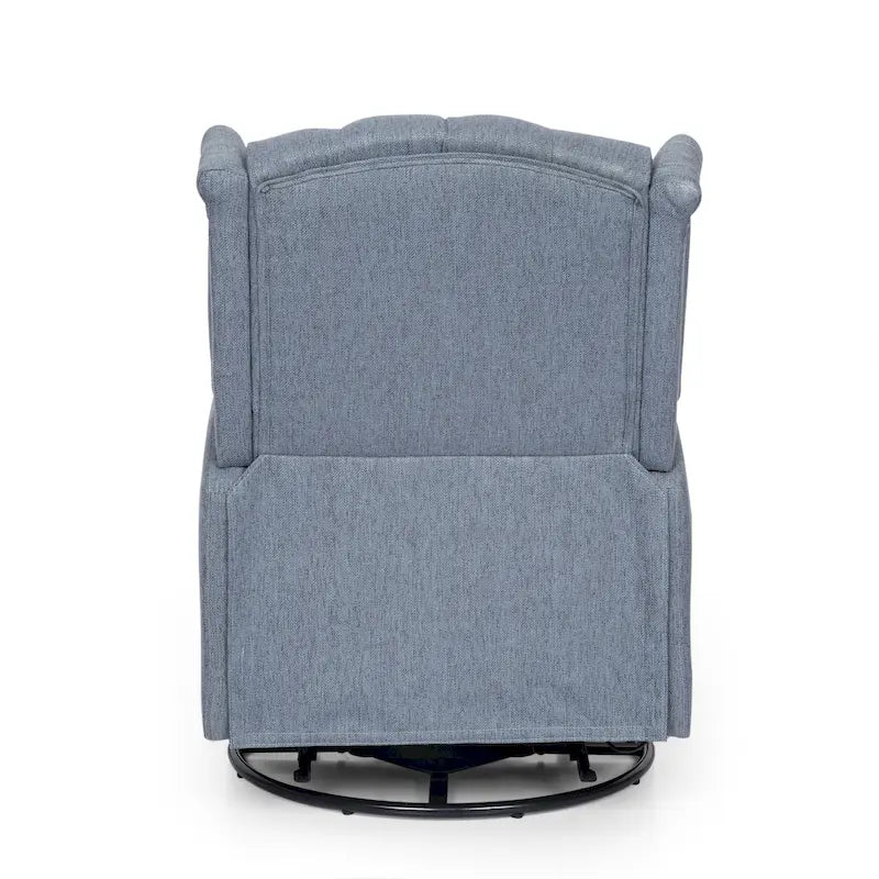 Fauteuil inclinable pivotant contemporain à dossier haut capitonné
