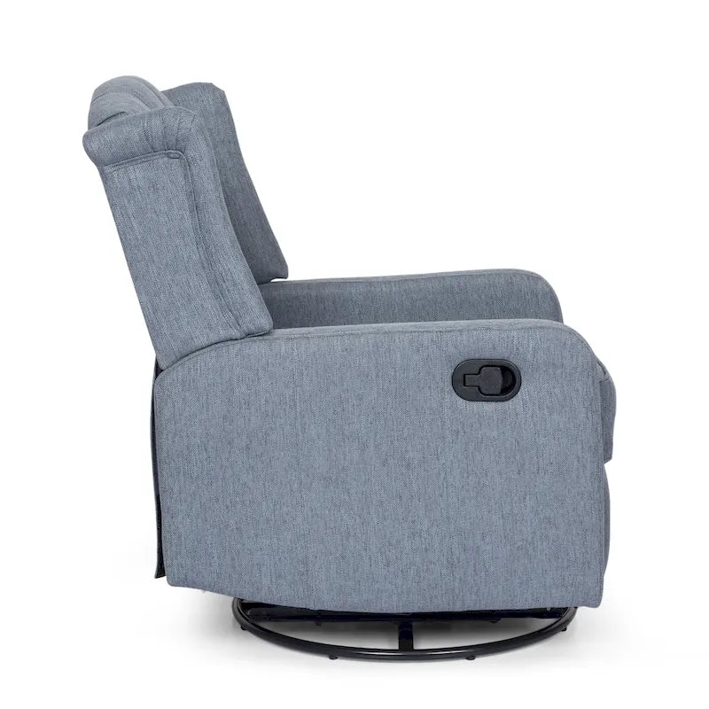 Fauteuil inclinable pivotant contemporain à dossier haut capitonné