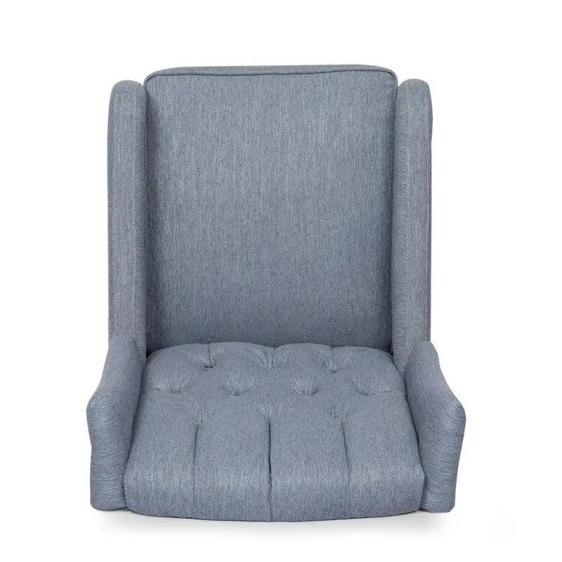 Fauteuil inclinable pivotant contemporain à dossier haut capitonné